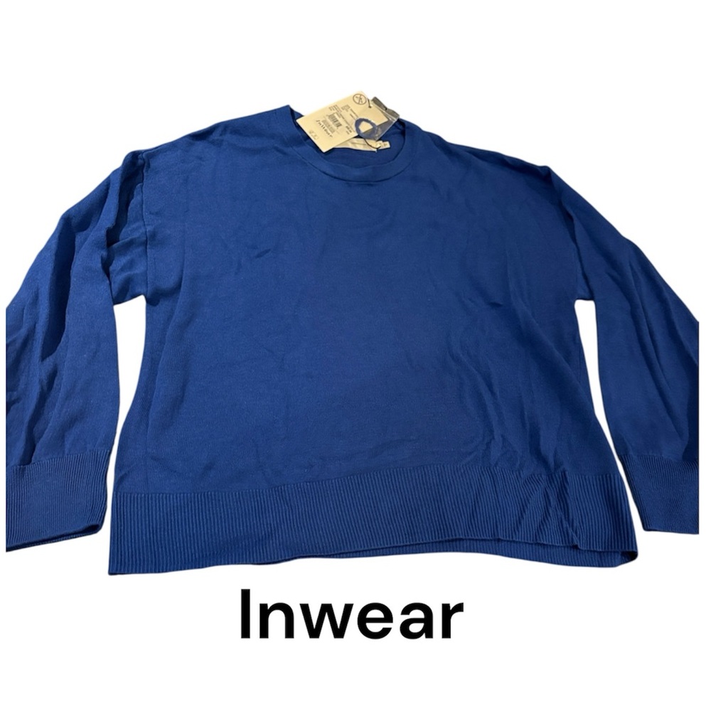 NWT Inwear Vibrant Royal Blue Women's Crew Neck Sweater - size S